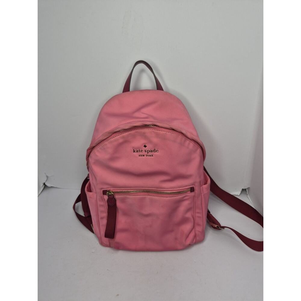 Kate Spade New York Chelsea Medium Nylon Backpack Deep Dahlia Pink Rose Bag